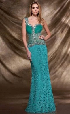 Formal Gowns MNM Couture - 9453 Illusion Ornate Lace Gown