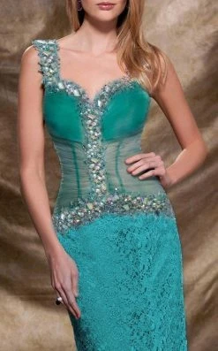 Formal Gowns MNM Couture - 9453 Illusion Ornate Lace Gown