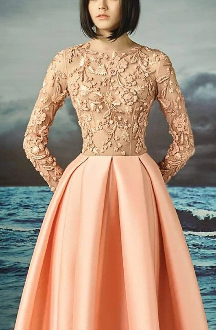 MNM Couture - Adorned Illusion A-Line Gown G0814 4 MNM Couture - Adorned Illusion A-Line Gown G0814