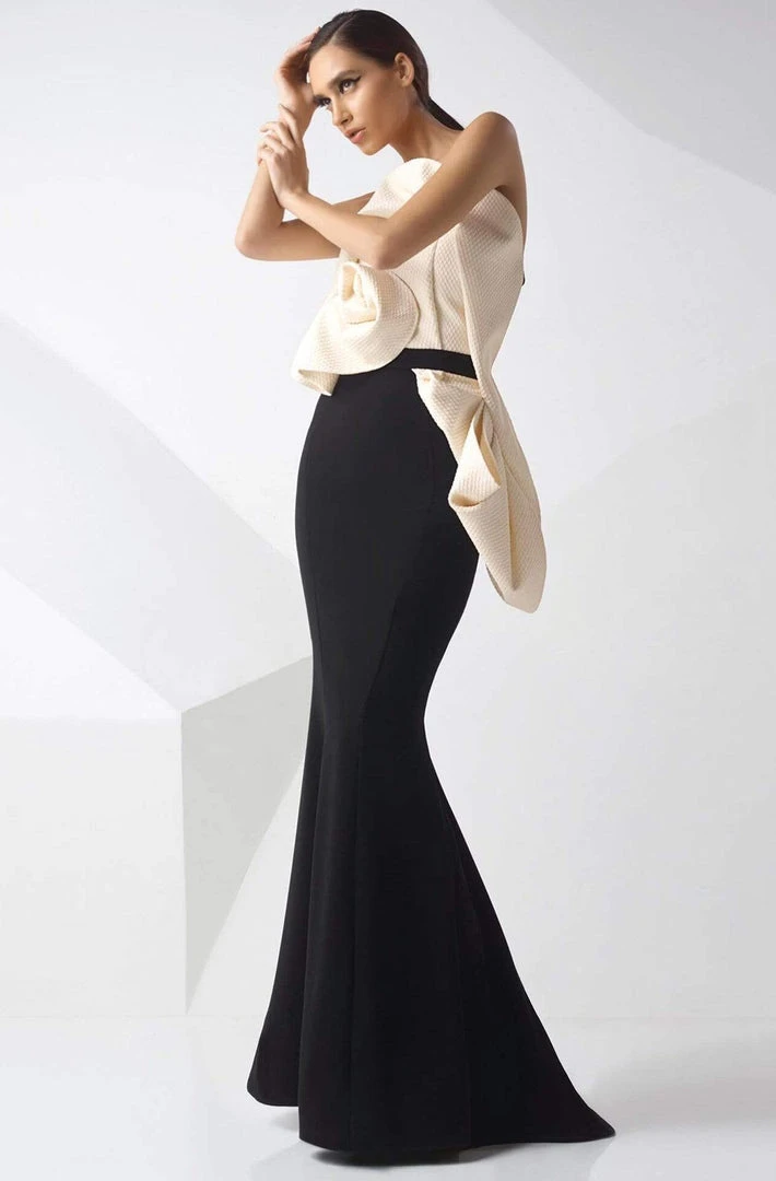 MNM Couture - Asymmetric Neck Mermaid Dress G0774 3 MNM Couture - Asymmetric Neck Mermaid Dress G0774