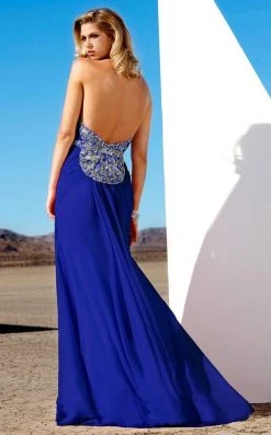 MNM Couture Bejeweled Straight Sheath Dress 7310 - 1 Pc Royal Blue In Size 4 Available Formal Gowns