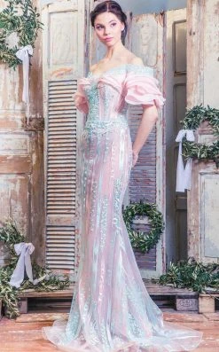 MNM Couture - Colorful Off-Shoulder Gown K3517 Formal Gowns