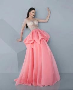 Formal Gowns MNM Couture - Crystal Festooned Illusion Gown G0600 7 Formal Gowns MNM Couture - Crystal Festooned Illusion Gown G0600