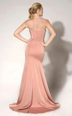 MNM COUTURE - Embellished Illusion Caped Gown 10840 Formal Gowns