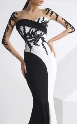Formal Gowns MNM Couture - Embroidered Panel Gown G0747