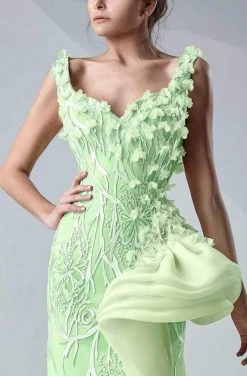 MNM Couture - Embroidered Petals Sheath Gown G0654