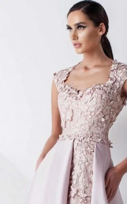 MNM Couture - Floral Motifs Lace Evening Gown G0768 Formal Gowns