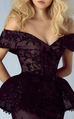 MNM Couture - G0850 Off-Shoulder Peplum Detailed Mermaid Gown 7 MNM Couture - G0850 Off-Shoulder Peplum Detailed Mermaid Gown