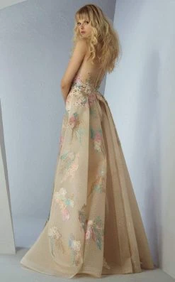 MNM Couture - G0863 Bejeweled Blossom Appliqued Mermaid Gown Formal Gowns