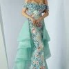 Formal Gowns MNM Couture - G0874 Floral Applique Off-Shoulder Dress With Overskirt 2 Formal Gowns MNM Couture - G0874 Floral Applique Off-Shoulder Dress With Overskirt