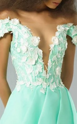 MNM Couture - G0878 Floral Embellished Illusion Off-Shoulder Gown Formal Gowns 7 MNM Couture - G0878 Floral Embellished Illusion Off-Shoulder Gown Formal Gowns