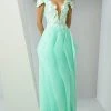 MNM Couture - G0878 Floral Embellished Illusion Off-Shoulder Gown Formal Gowns 2 MNM Couture - G0878 Floral Embellished Illusion Off-Shoulder Gown Formal Gowns