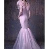 Formal Gowns MNM COUTURE - G1027 Feathered V-neck Mermaid Dress 1 Formal Gowns MNM COUTURE - G1027 Feathered V-neck Mermaid Dress