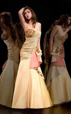 MNM Couture - JD006 Bedazzled Ruched Mermaid Dress