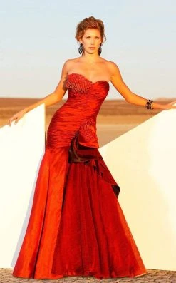 MNM Couture - JD006 Bedazzled Ruched Mermaid Dress