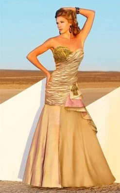 MNM Couture - JD006 Bedazzled Ruched Mermaid Dress