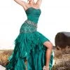 Formal Gowns MNM Couture - JD011 Strapless Pleated Embellished Layered Long Gown