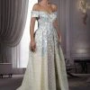 MNM Couture - K3533 Off Shoulder Floral Pleated Ballgown Formal Gowns 2 MNM Couture - K3533 Off Shoulder Floral Pleated Ballgown Formal Gowns