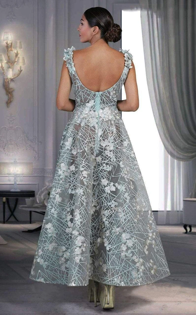 MNM Couture - K3540 Sleeveless Floral Scoop Pleated Long Gown Formal Gowns 4 MNM Couture - K3540 Sleeveless Floral Scoop Pleated Long Gown Formal Gowns