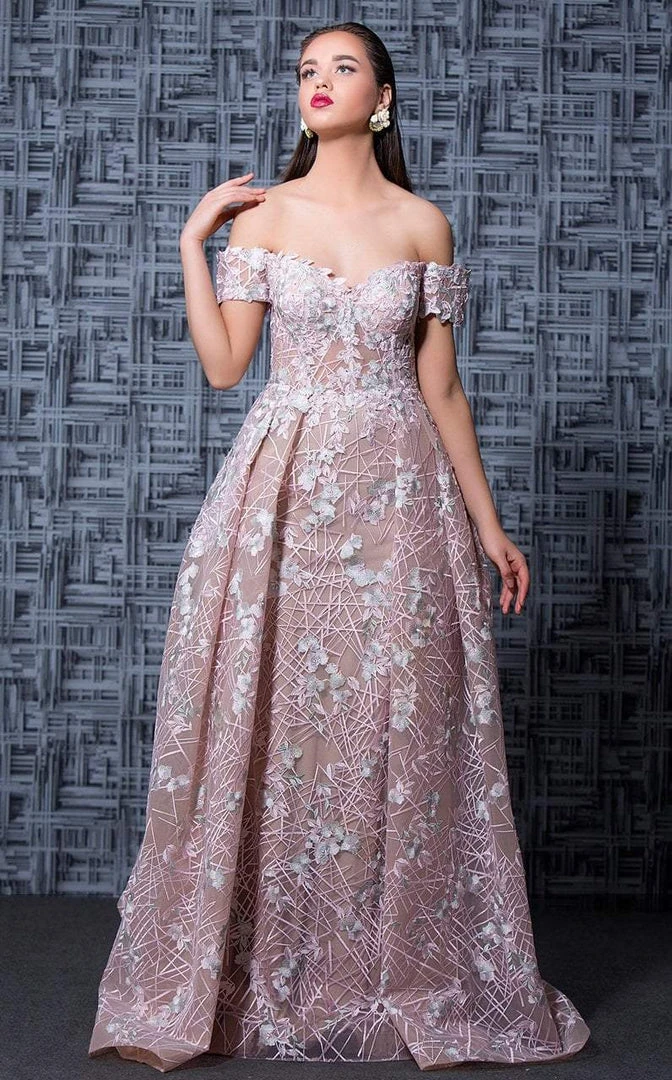 MNM Couture - K3567 Embroidered Off-Shoulder Pleated Ballgown Formal Gowns 3 MNM Couture - K3567 Embroidered Off-Shoulder Pleated Ballgown Formal Gowns