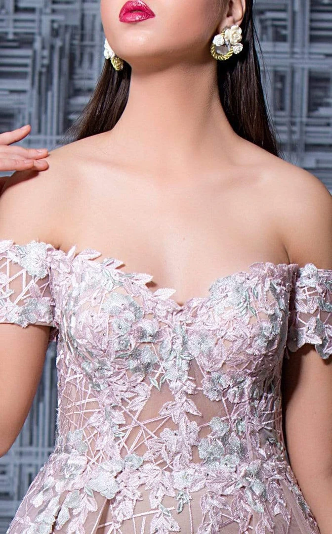 MNM Couture - K3567 Embroidered Off-Shoulder Pleated Ballgown Formal Gowns 5 MNM Couture - K3567 Embroidered Off-Shoulder Pleated Ballgown Formal Gowns