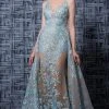 MNM Couture - K3596 Embroidered Illusion Dress With Overskirt 1 MNM Couture - K3596 Embroidered Illusion Dress With Overskirt