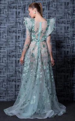 MNM Couture - K3602 Long Sleeved Sheer Embellished Gown Formal Gowns 6 MNM Couture - K3602 Long Sleeved Sheer Embellished Gown Formal Gowns