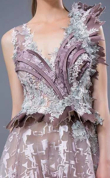 MNM COUTURE - K3649 Embellished V-neck A-line Dress 5 MNM COUTURE - K3649 Embellished V-neck A-line Dress