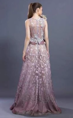 MNM COUTURE - K3649 Embellished V-neck A-line Dress