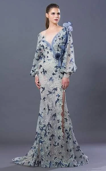 Formal Gowns MNM COUTURE - K3653 Embroidered Asymmetric Neck Trumpet Dress 3 Formal Gowns MNM COUTURE - K3653 Embroidered Asymmetric Neck Trumpet Dress