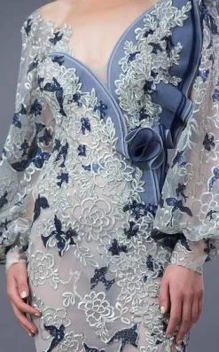 Formal Gowns MNM COUTURE - K3653 Embroidered Asymmetric Neck Trumpet Dress 9 Formal Gowns MNM COUTURE - K3653 Embroidered Asymmetric Neck Trumpet Dress