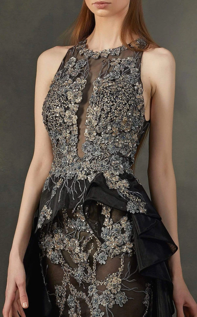 MNM COUTURE - K3696 Embroidered Halter Trumpet Dress 4 MNM COUTURE - K3696 Embroidered Halter Trumpet Dress