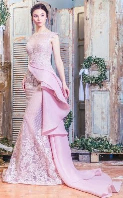 Formal Gowns MNM Couture - Lace Applique Evening Gown K3475