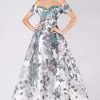Formal Gowns MNM COUTURE - M0049 Lace Embroidered Off-Shoulder Pleated A-line Dress 2 Formal Gowns MNM COUTURE - M0049 Lace Embroidered Off-Shoulder Pleated A-line Dress
