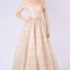 MNM COUTURE - M0057 Lattice Beaded Off Shoulder Gown Formal Gowns