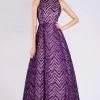 MNM COUTURE - M0065 Sleeveless Chevron Sequined Ballgown Formal Gowns