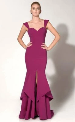 MNM Couture N0020 Tiered Ruffles Mermaid Gown - 1 Pc Purple In Size 14 Available Formal Gowns