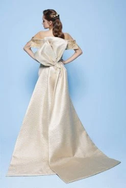 MNM Couture - N0229 Floral Beaded Off-Shoulder Column Dress 8 MNM Couture - N0229 Floral Beaded Off-Shoulder Column Dress