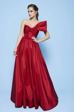 Formal Gowns MNM Couture - N0258 Strapless Asymmetric Neck Ballgown
