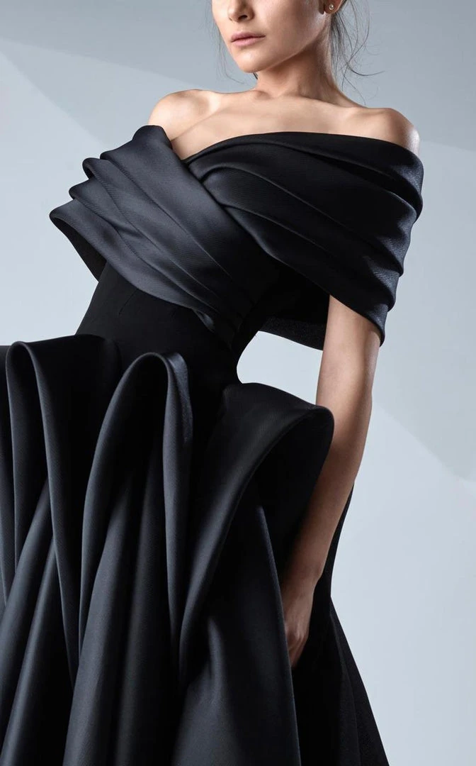 MNM Couture - Origami Off-Shoulder Gown G0621 Formal Gowns 4 MNM Couture - Origami Off-Shoulder Gown G0621 Formal Gowns