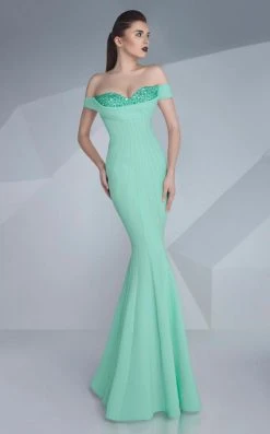 MNM Couture - Ornate Off-Shoulder Mermaid Gown G0592 Formal Gowns
