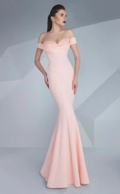 MNM Couture - Ornate Off-Shoulder Mermaid Gown G0592 Formal Gowns