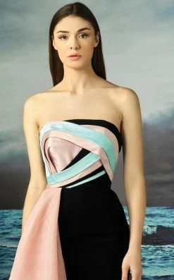 MNM Couture - Pleated Straight Across Mermaid Dress G0792 Formal Gowns 5 MNM Couture - Pleated Straight Across Mermaid Dress G0792 Formal Gowns