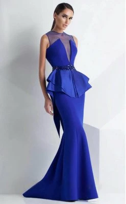 MNM Couture - Royal Deep V Illusion Evening Dress G0787 Formal Gowns
