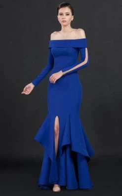 Formal Gowns MNM Couture - Ruffled Off Shoulder Trumpet Gown N0043 7 Formal Gowns MNM Couture - Ruffled Off Shoulder Trumpet Gown N0043