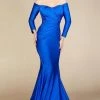 MNM COUTURE - S0003A Long Sleeve Off-shoulder Mermaid Dress Formal Gowns 1 MNM COUTURE - S0003A Long Sleeve Off-shoulder Mermaid Dress Formal Gowns