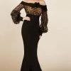Formal Gowns MNM COUTURE - S0006L Bell Sleeve Ribbon Detailed Mermaid Gown