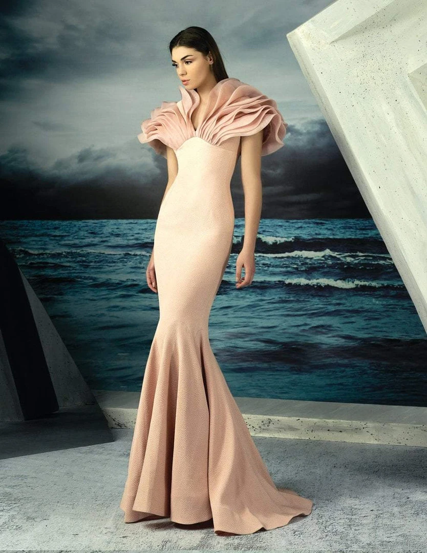 MNM Couture - Voluminous Ruffled Long Gown G0807 3 MNM Couture - Voluminous Ruffled Long Gown G0807