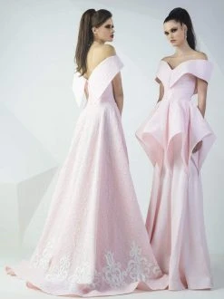 MNM Couture - Wide Off Shoulder Haute Couture Dress G0712 Formal Gowns