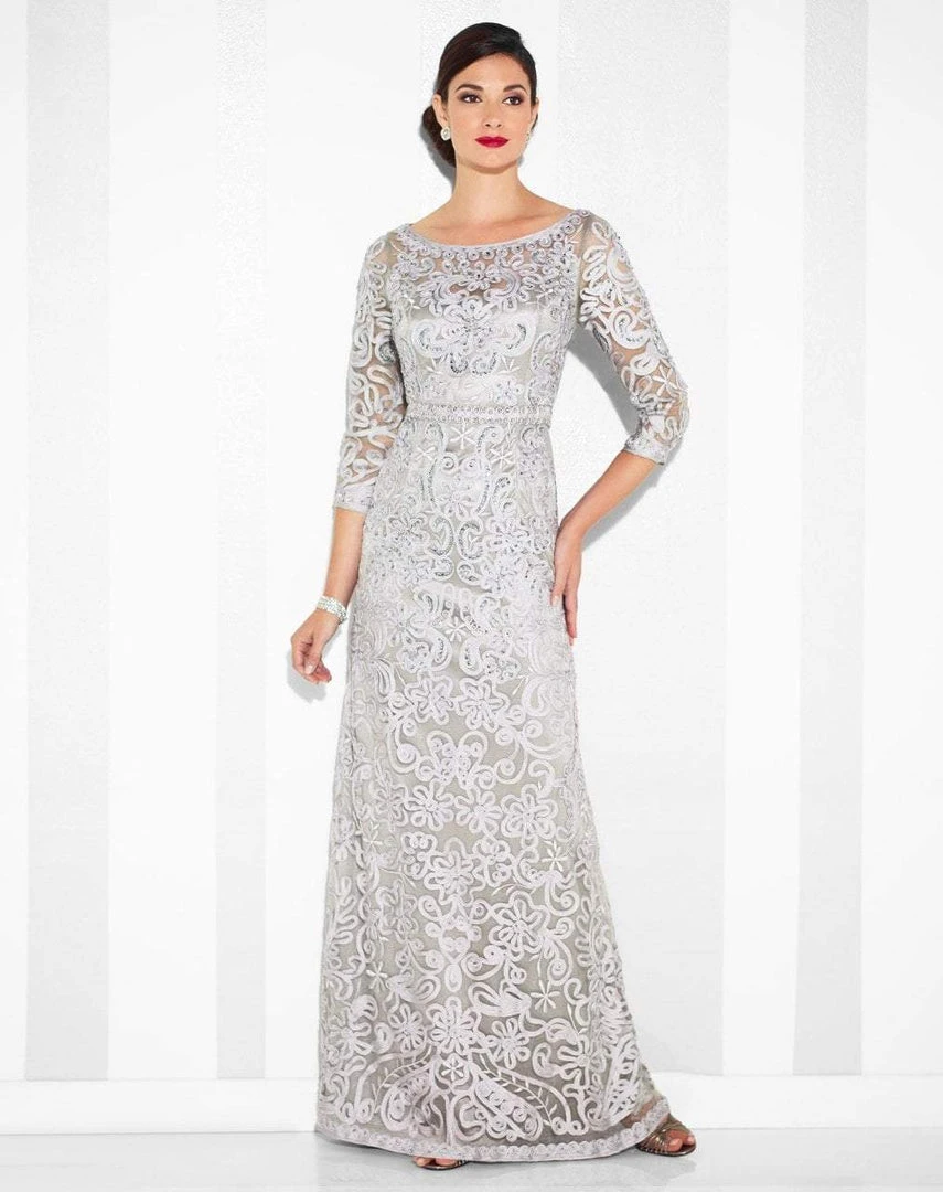 Mon Cheri - 115604SL Illusion Embroidered Lace Gown - 2 Pcs Navy In Size 6 Available Formal Gowns 4 Mon Cheri - 115604SL Illusion Embroidered Lace Gown - 2 Pcs Navy In Size 6 Available Formal Gowns